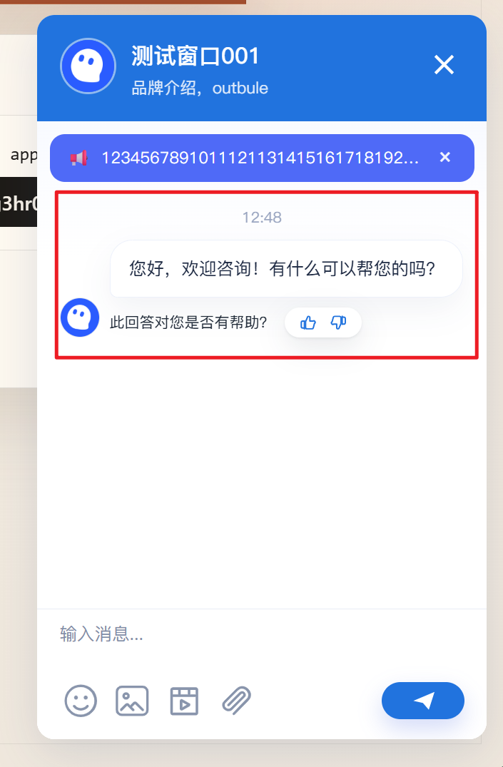 访客端欢迎语效果