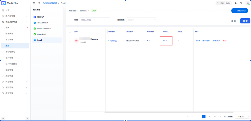 进入邮箱自动化配置